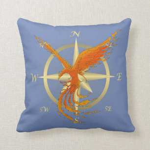 Coussin Carreau de boussole d'oiseau de Phoenix