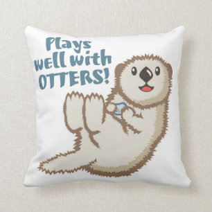 Coussin Carreau de caresse de loutre