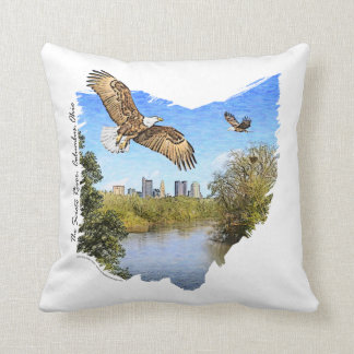 Coussin Carreau de Columbus Ohio de rivière d'Eagles