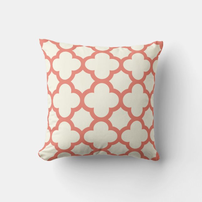 Coussin Carreau de corail de Quatrefoil (Recto)