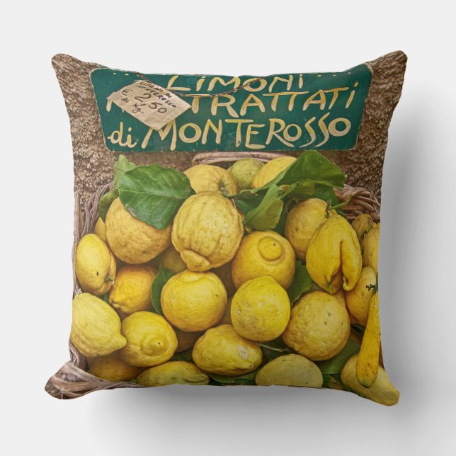 Coussin Carreau de coton de citrons de Monterosso (Recto)