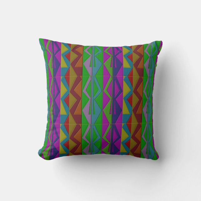 Coussin Carreau de coton de zigzag (Recto)
