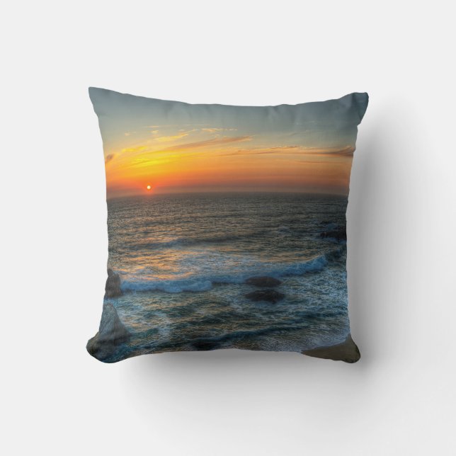 Coussin Carreau de coucher du soleil de Bodega (Recto)