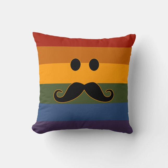 Coussin Carreau de coutume de fierté de moustache (Recto)
