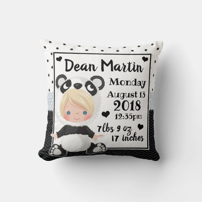 Coussin Carreau de crèche d'ours panda de bébé de stat de (Recto)