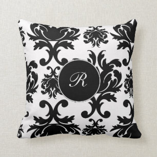 Coussin Carreau de damassé de monogramme