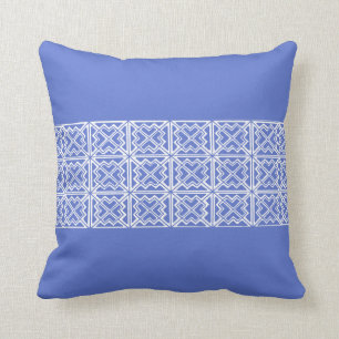 Coussin Carreau de dessin géométrique dans le bleu de