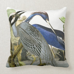 Coussin Carreau de faune de collage d'oiseaux de héron