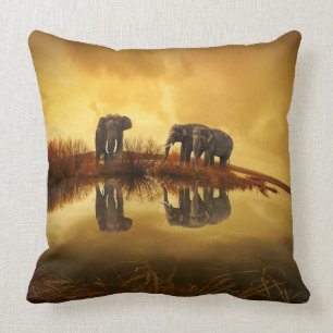 Coussin Carreau de faune de trio d'éléphant