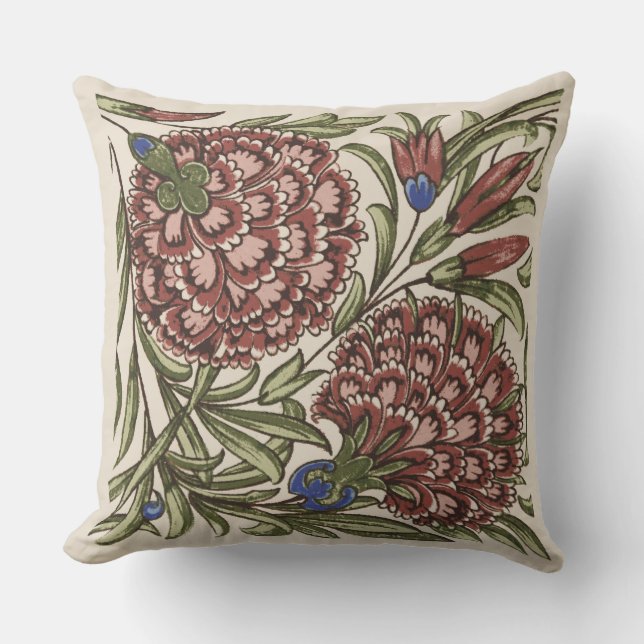 Coussin Carreau de fleur d'œillet Art antique rustique De  (Recto)