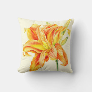 Coussin Carreau de jaune orange d'hémérocalle