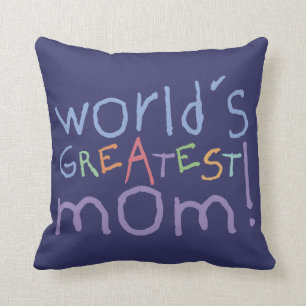 Coussin Carreau de la maman du monde d'enfants le plus