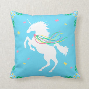 Coussin Carreau de licorne au printemps