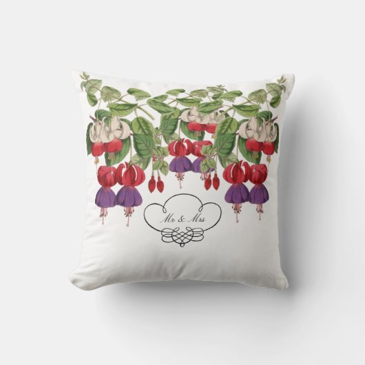 Coussin Carreau de M. et de Mme Fuschia Flower (Recto)