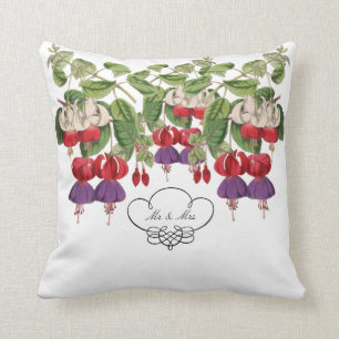 Coussin Carreau de M. et de Mme Fuschia Flower
