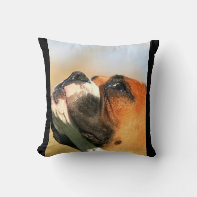 Coussin Carreau de MoJo d'Américain de chien de boxeur (Recto)