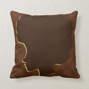 Coussin Carreau de Mojo d'Américain de silhouette d'Afro