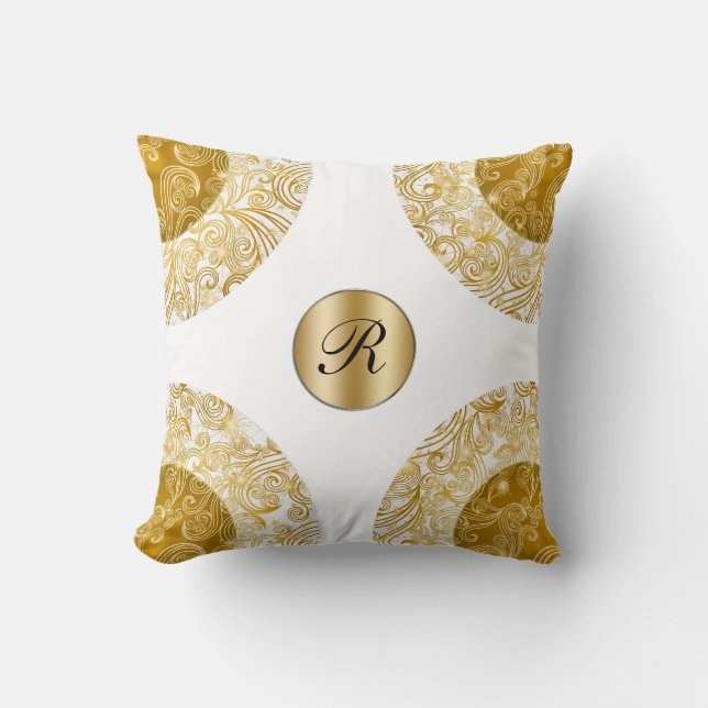Coussin Carreau de monogramme de concepteur (Recto)