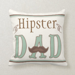Coussin Carreau de moustache de papa de hippie de fête de