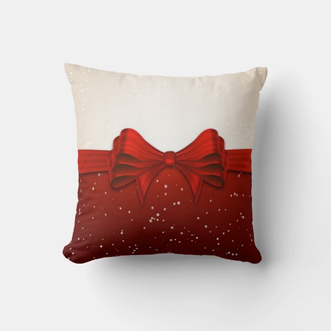 Coussin Carreau de Noël/ruban rouge (Recto)