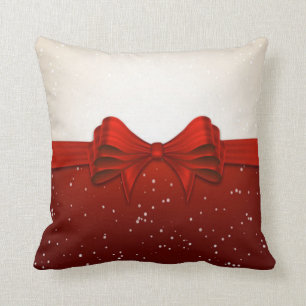Coussin Carreau de Noël/ruban rouge