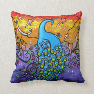 Coussin Carreau de paon d'enchantement