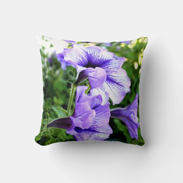 Coussin Carreau de pétunia de 3 pourpres (Recto)