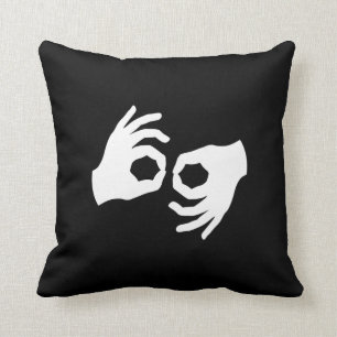 Coussin Carreau de pictogramme de langue des signes