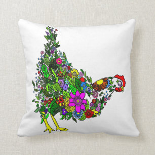 Coussin Carreau de poulet de fleur