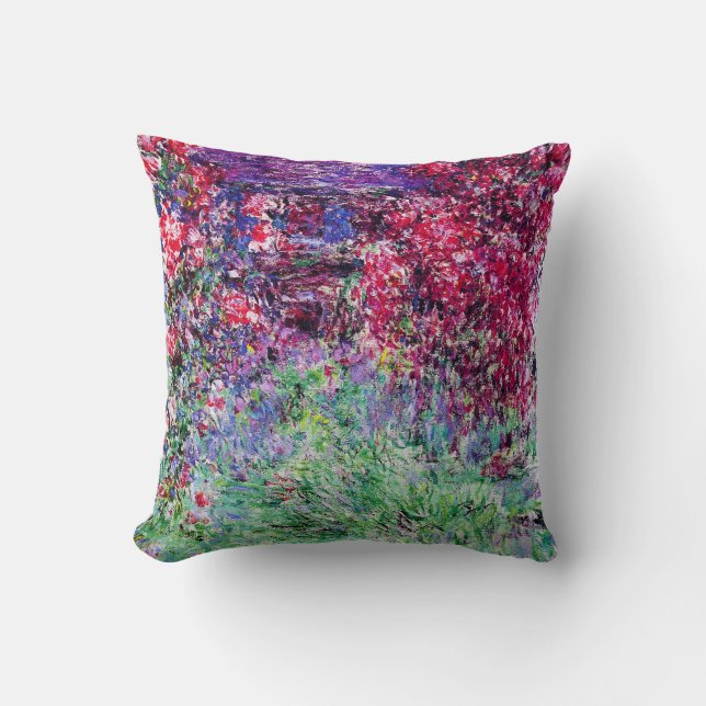 Coussin Carreau de roses de Monet (Recto)