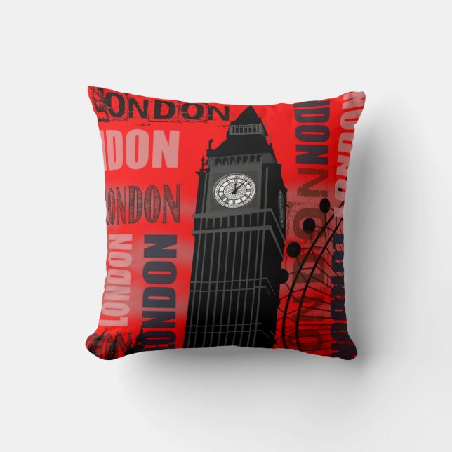 Coussin Carreau de rouge de Londres Big Ben (Recto)