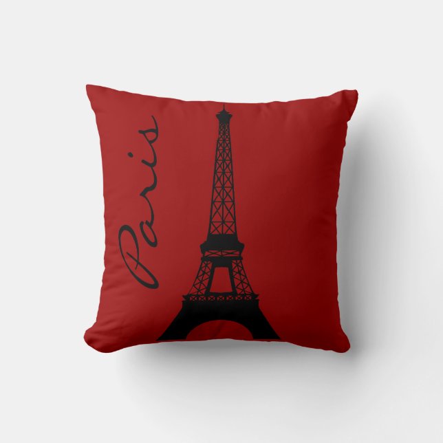 Coussin Carreau de rouge de Paris de Tour Eiffel (Recto)
