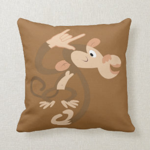 Coussin Carreau de singe d'ASL je t'aime