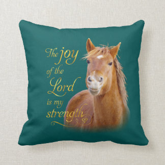 Coussin Carreau de sourire de citation de bible de cheval
