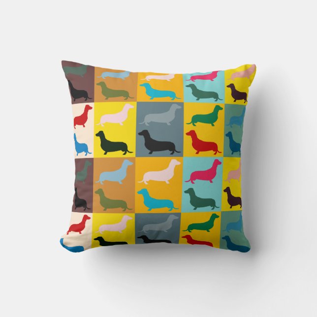 Coussin Carreau de teckels (Recto)