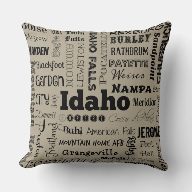 Coussin Carreau de typographie de l'Idaho dans le (Recto)