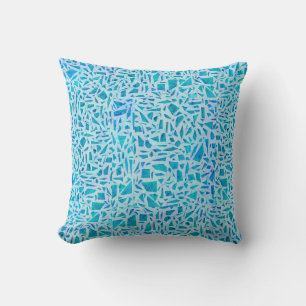 Coussin Carreau de verre mosaïque turquoise bleu moderne c