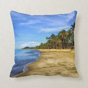 Coussin Carreau décoratif de ciel bleu de plage des Fidji