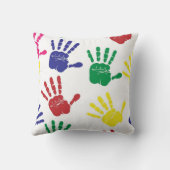 Coussin Carreau décoratif de motif de Handprint d'enfants (Verso)