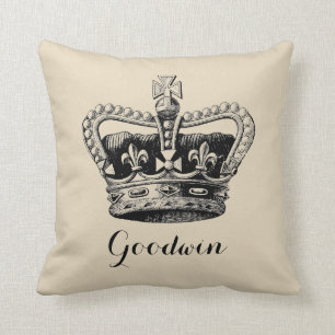 Coussin Carreau décoratif personnalisé de couronne