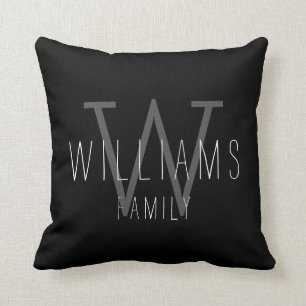 Coussin Carreau décoré d'un monogramme de famille