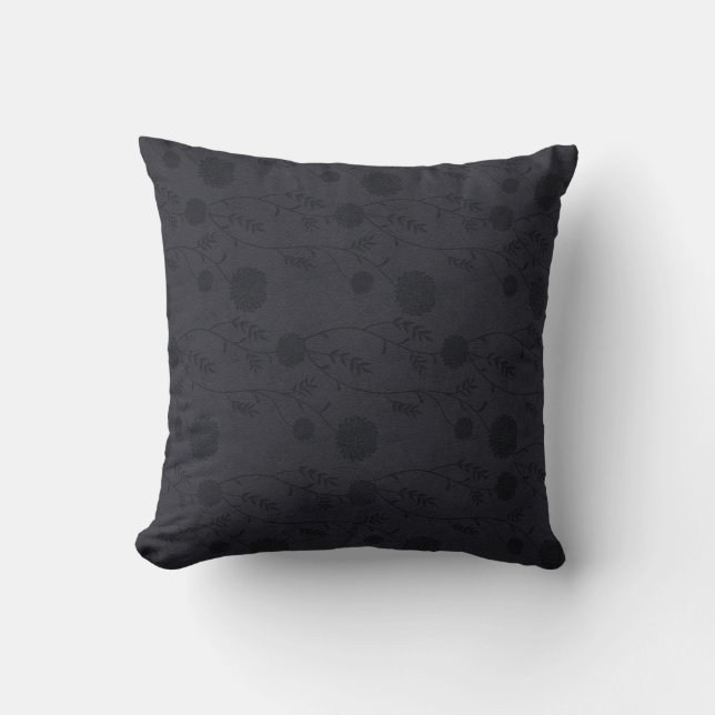 Coussin Carreau d'effet de cuir et de fleur (Recto)
