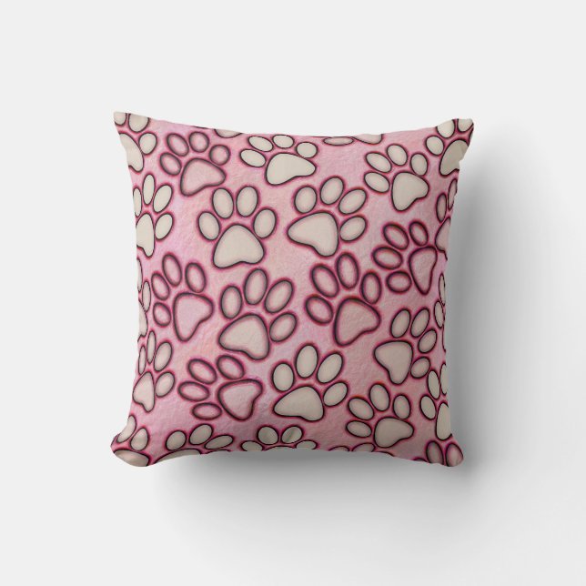 Coussin Carreau d'empreintes de pattes (Recto)