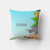 Coussin Carreau d'enfants d'animaux de jungle (Verso)