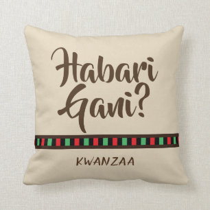 Coussin Carreau des points   de Habari Gani - de Kwanzaa