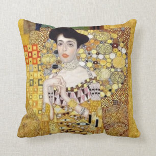 Coussin Carreau d'impression en or de Klimpt "femme"