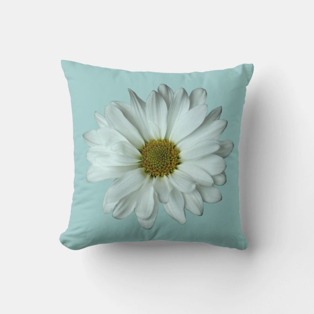 Coussin Carreau élégant de marguerite blanche (Recto)