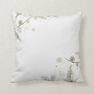 Coussin Carreau élégant de Noël de branches d'arbre d