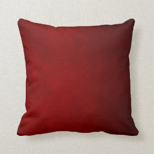 Coussin Carreau en cuir rouge foncé de peluche