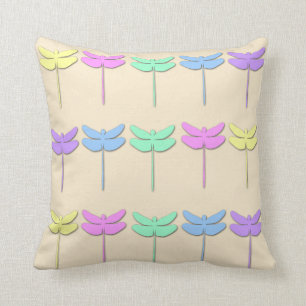 Coussin Carreau en pastel de motif de libellule